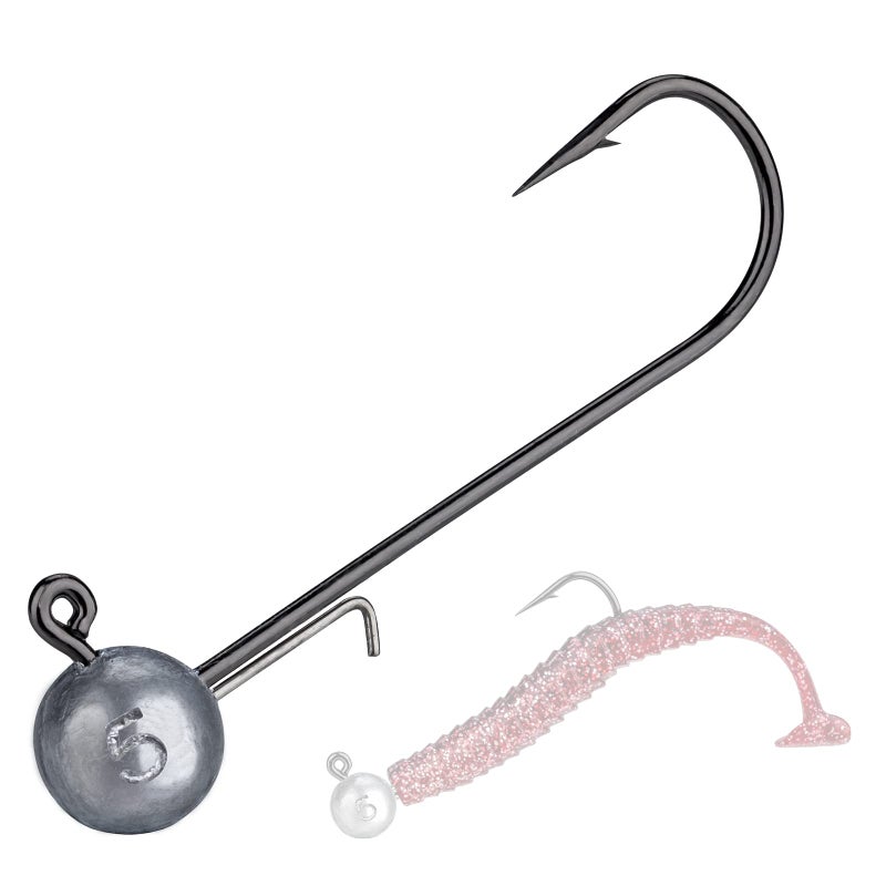 THKFISH Ball Jig Heads Lead Head Fishing Jigs Saltwater Freshwater Swimbait Jig Heads for Crappie Walleye Bass Trout 1/2oz 3/8oz 1/4oz 1/6oz - Image 1
